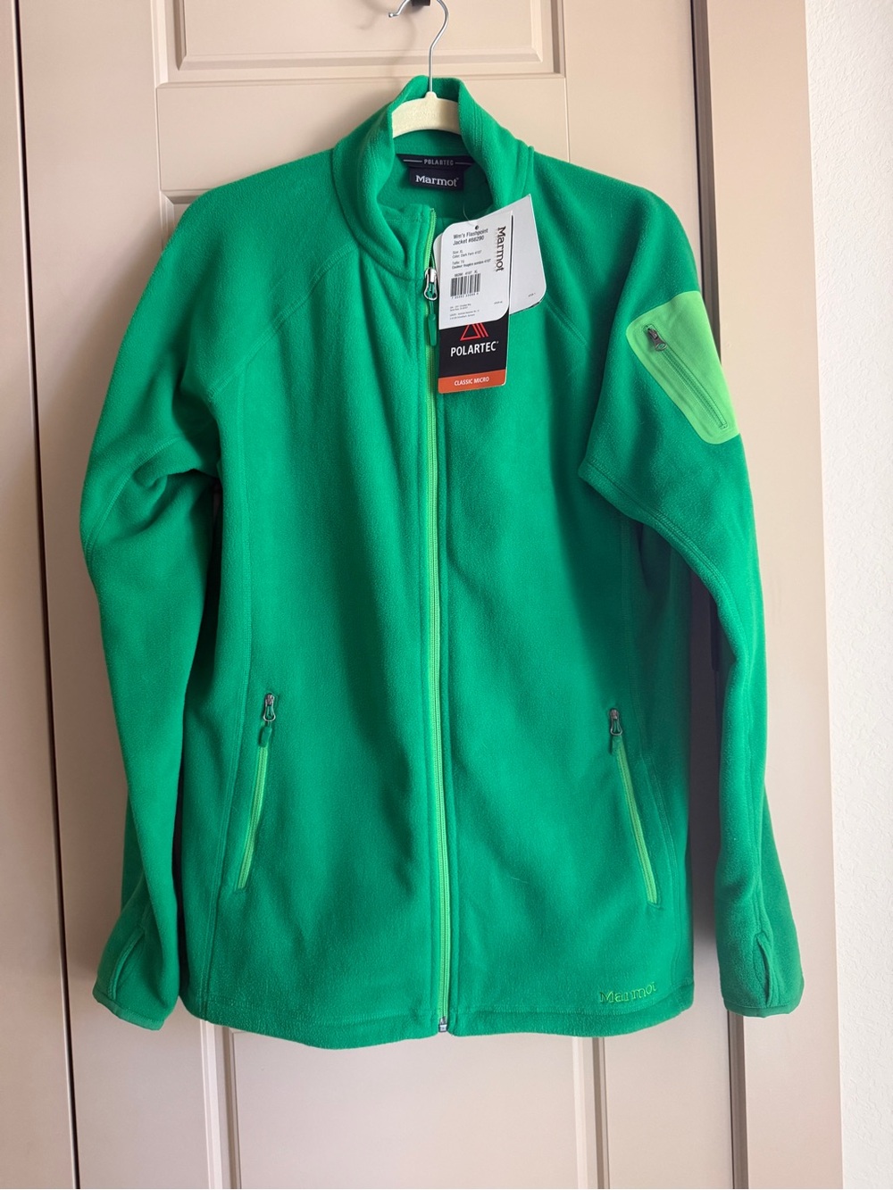Marmot Women’s green Polartec Fleece Jacket XL. NWT.
